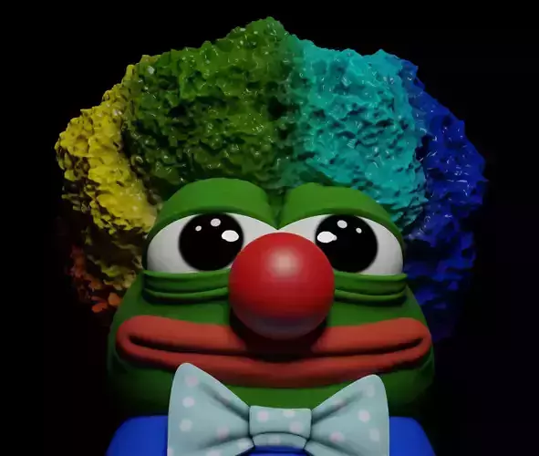Peepoclown muppet character hair and bow tie 3D print model