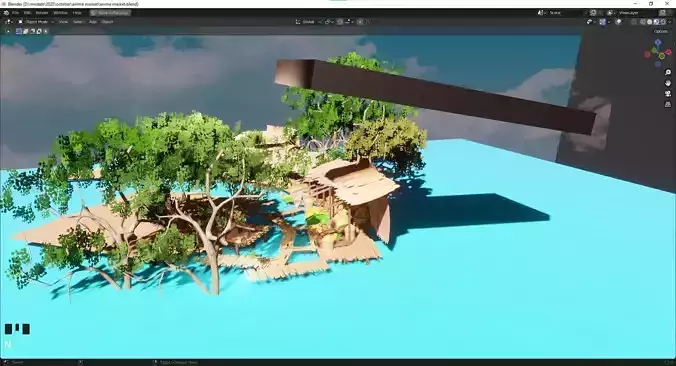 anime market project made with blender