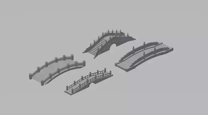 Chinese Stone Bridge 3D Print Model
