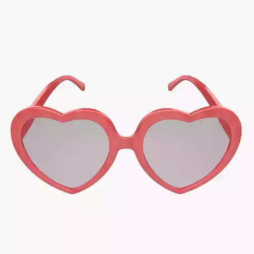 Heart Shaped Glasses High Poly 3D model
