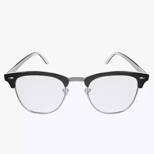 Combined Frames Clubmaster Glasses High Poly