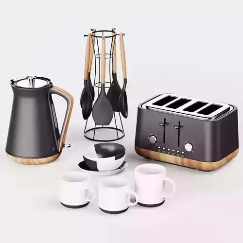 Matt Grey Kettle and Toaster Set
