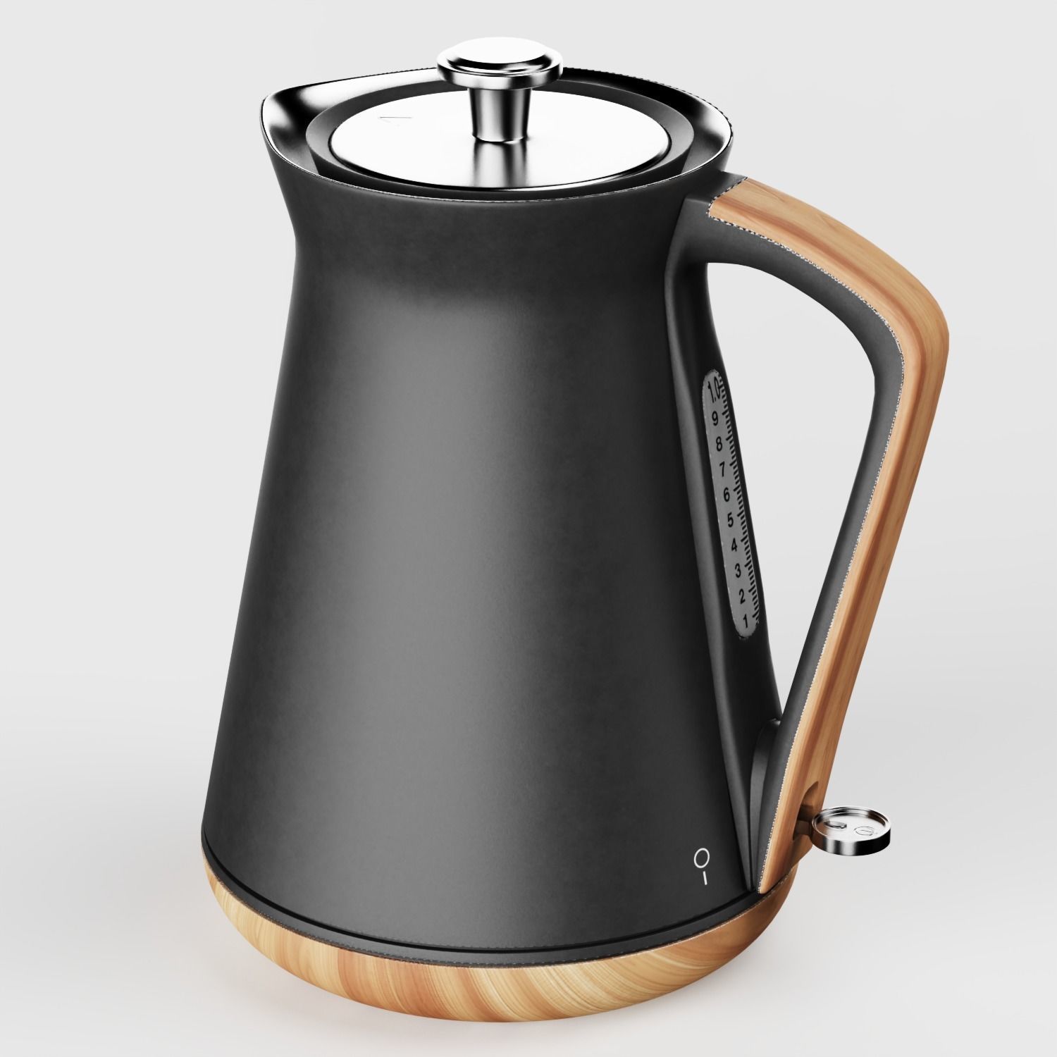 Matt Grey Kettle and Toaster Set 3D model_2