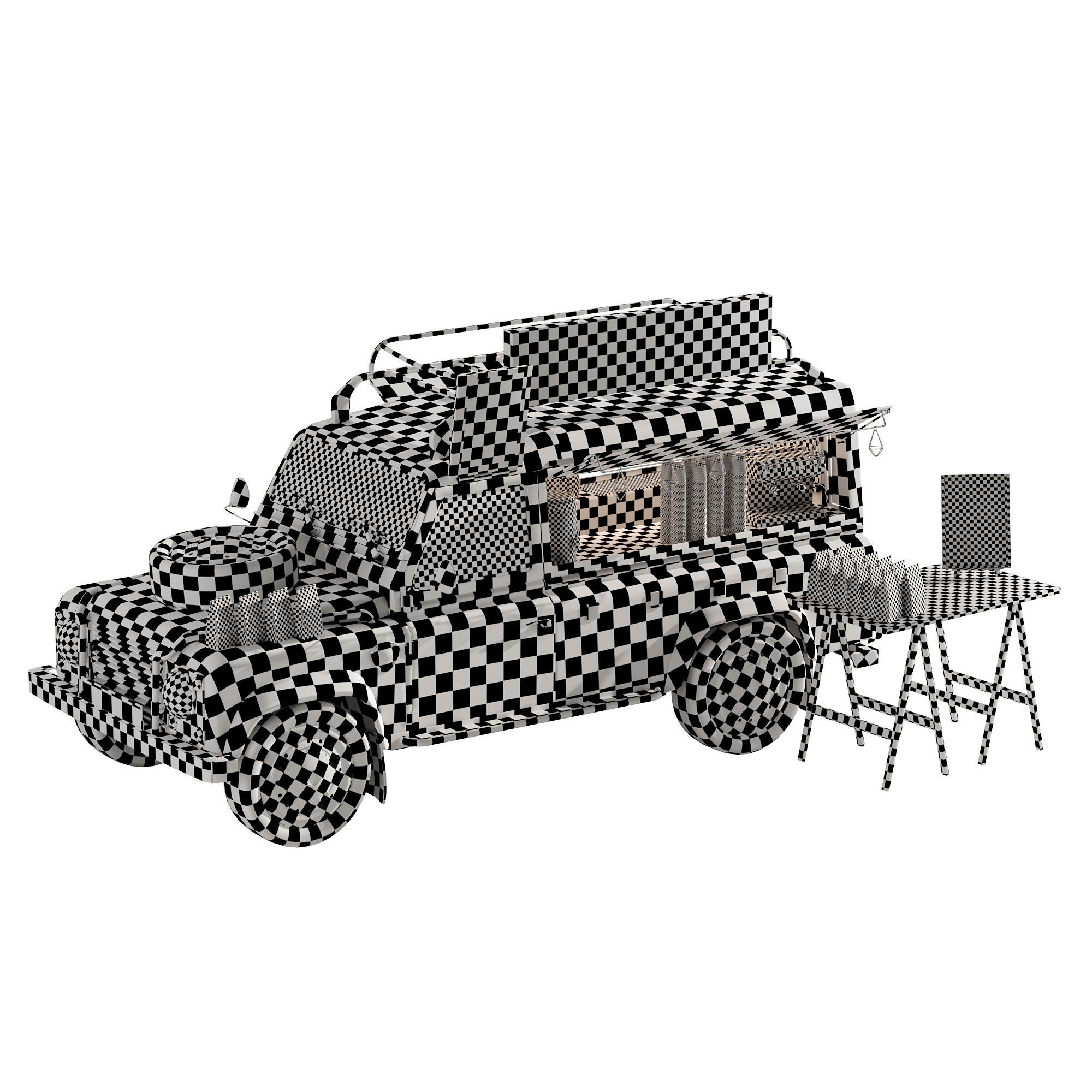 Jeep truck coffee set 6 3D model_13