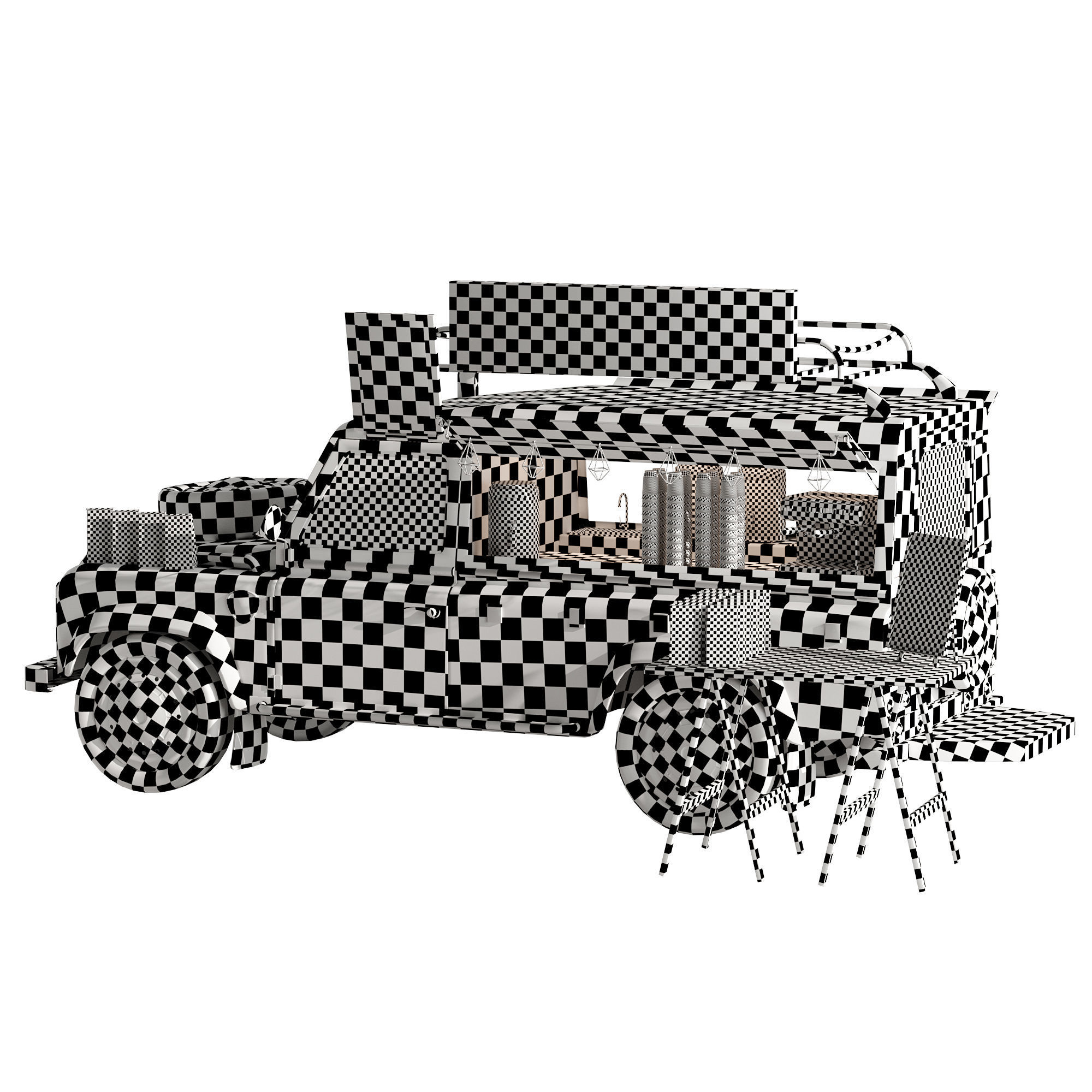 Jeep truck coffee set 6 3D model_15