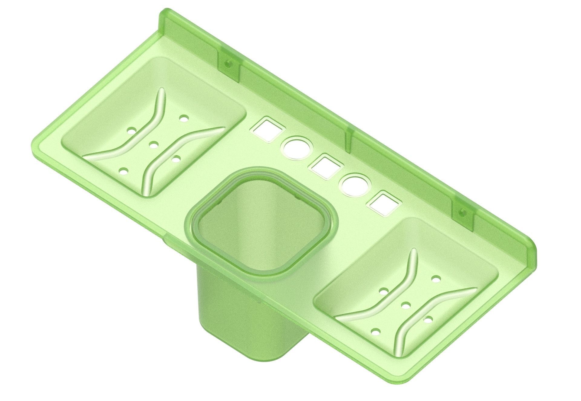 Double soap dishes with tumbler tooth brush holders 3D print model_2