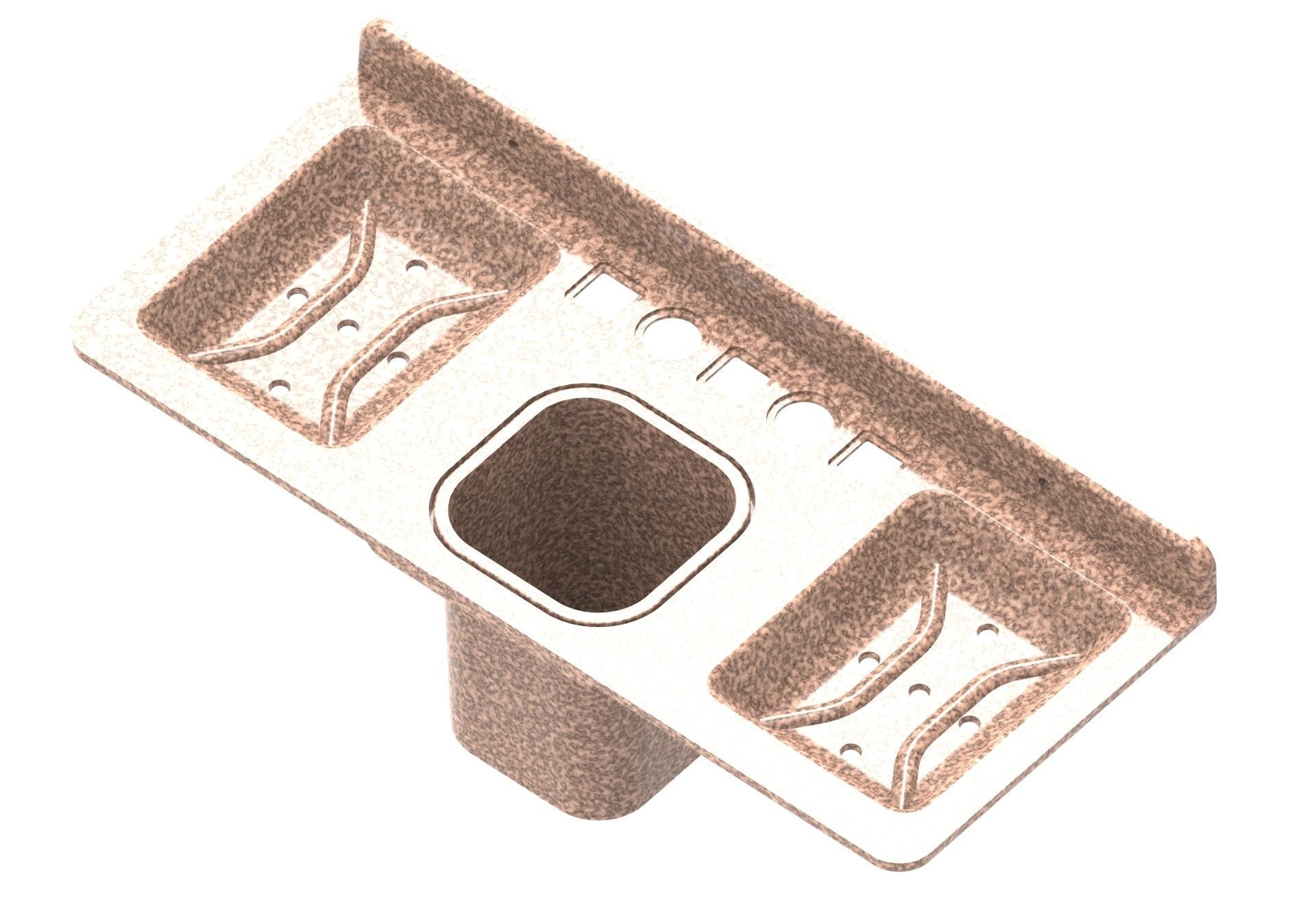 Double soap dishes with tumbler tooth brush holders 3D print model_4