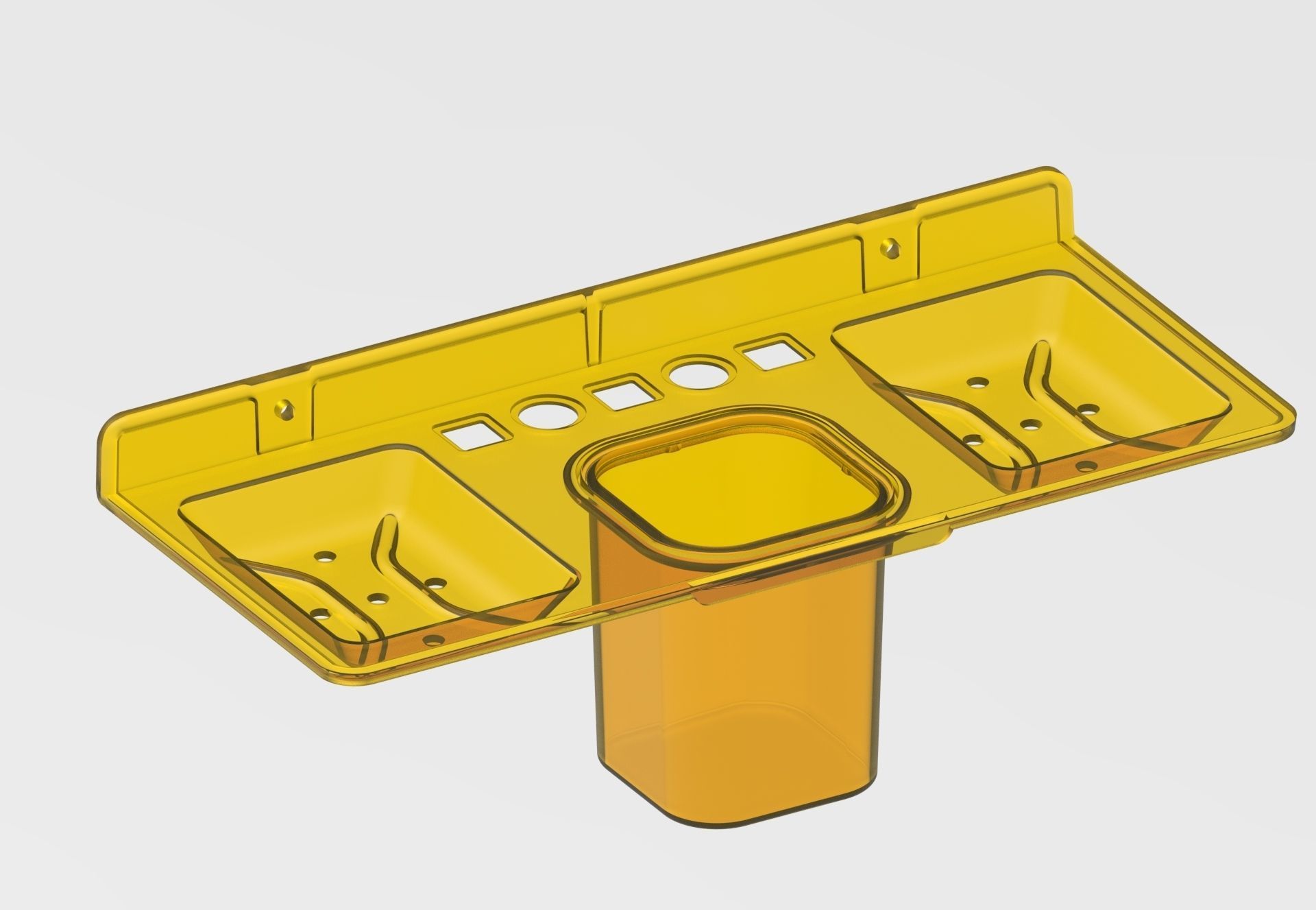 Double soap dishes with tumbler tooth brush holders 3D print model_5