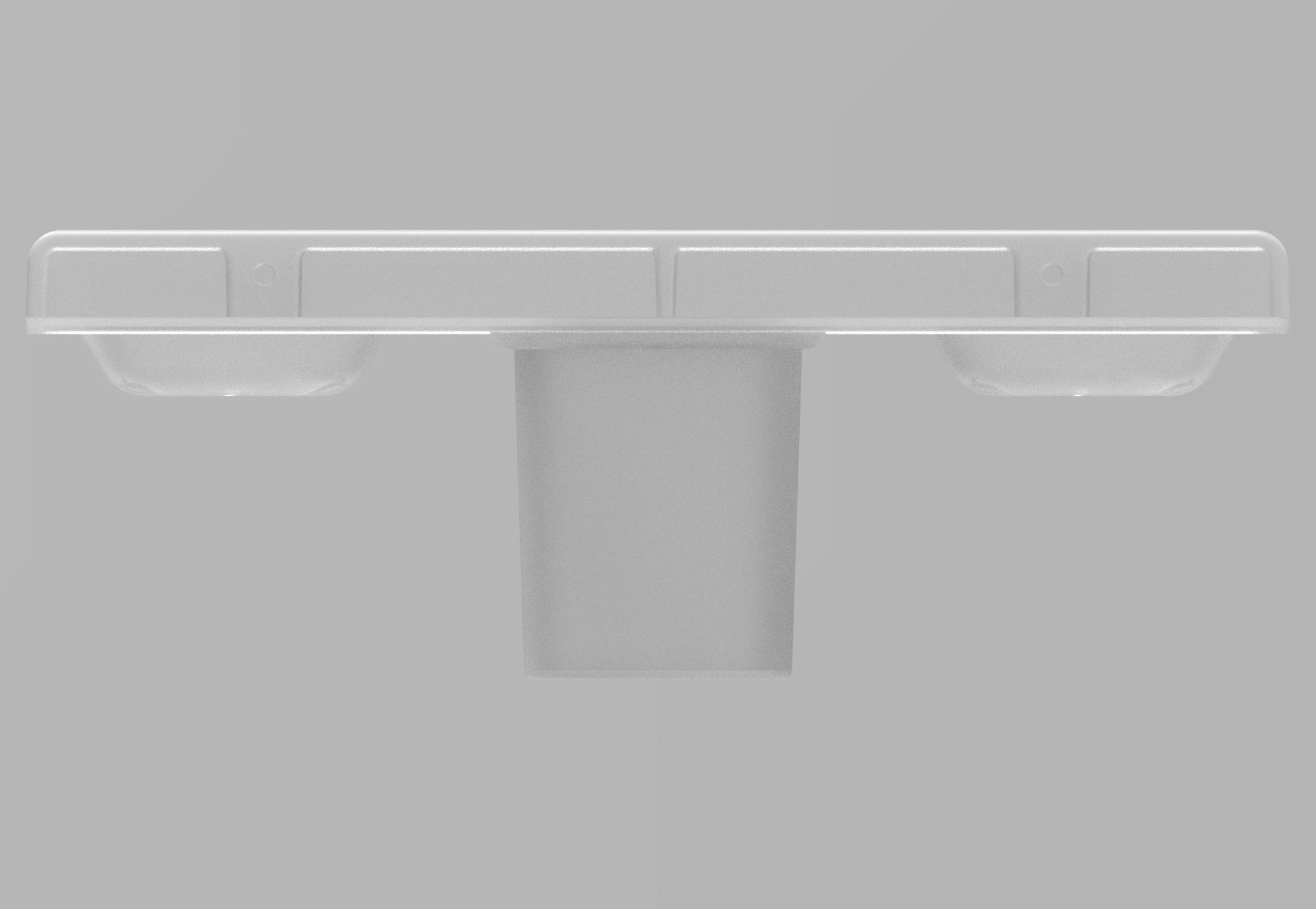 Double soap dishes with tumbler tooth brush holders 3D print model_1