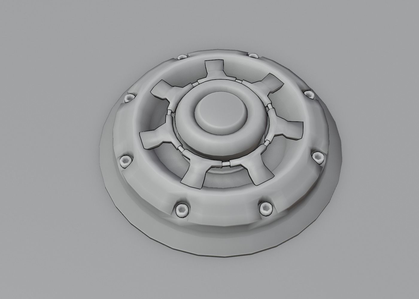 Electro Shock Landmine Low-poly 3D model_6