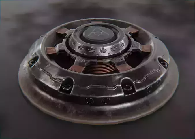 Electro Shock Landmine Low-poly 3D model