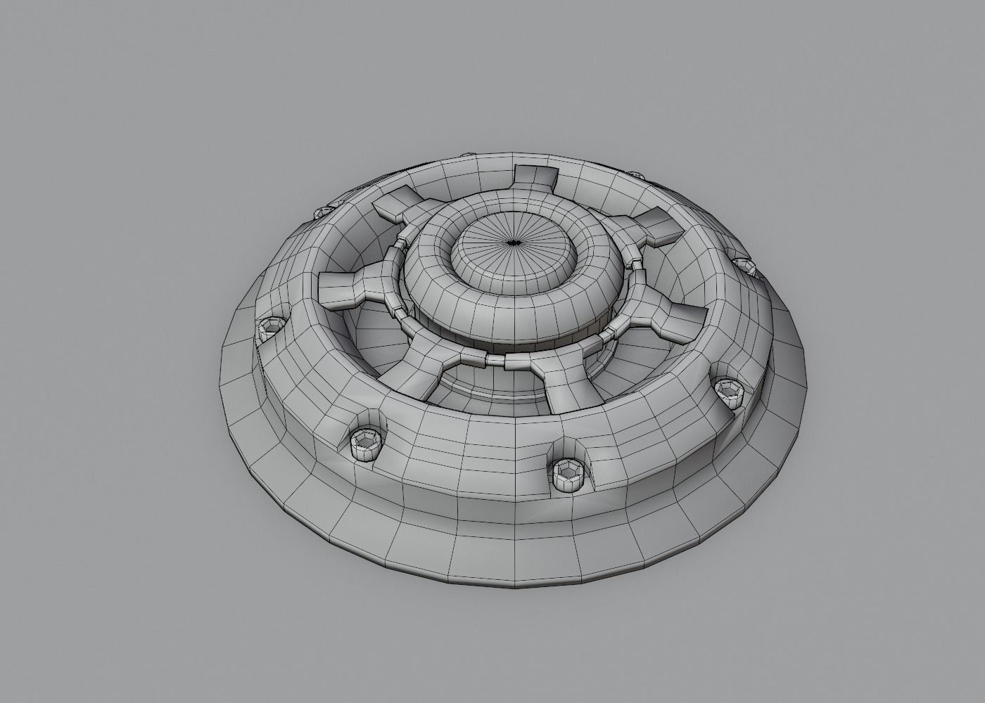 Electro Shock Landmine Low-poly 3D model_9