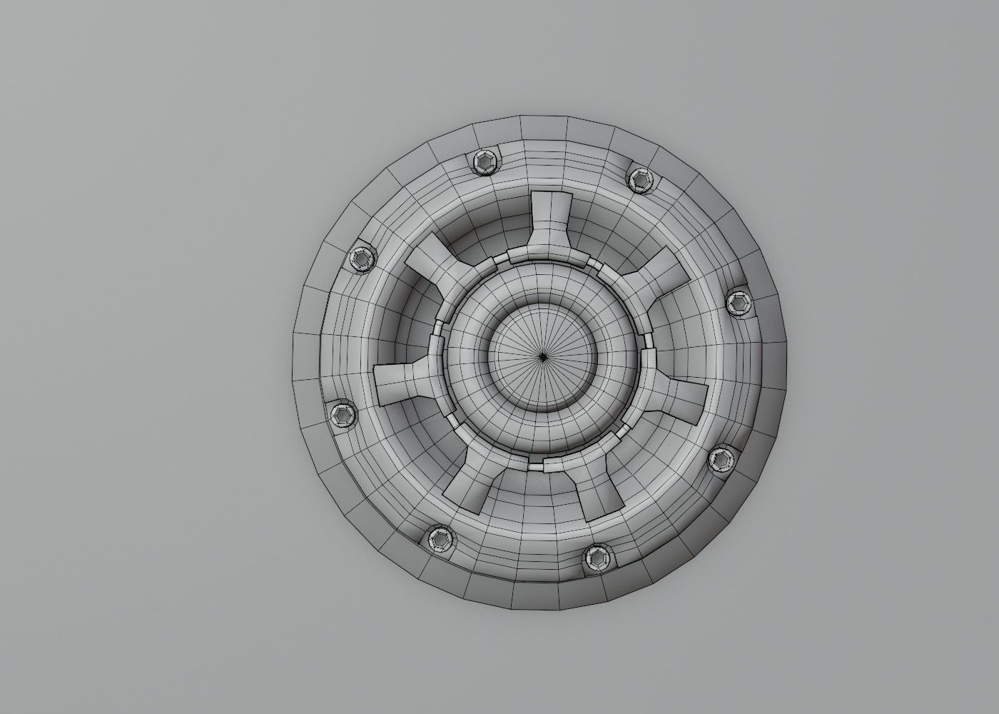 Electro Shock Landmine Low-poly 3D model_8