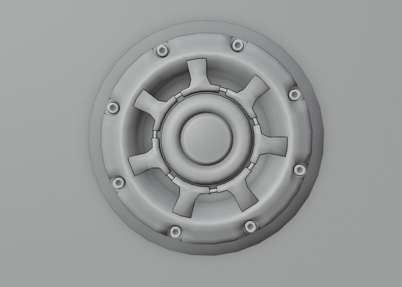 Electro Shock Landmine Low-poly 3D model_7