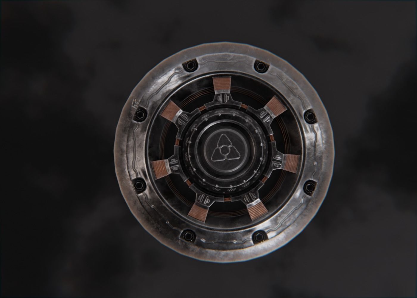 Electro Shock Landmine Low-poly 3D model_2