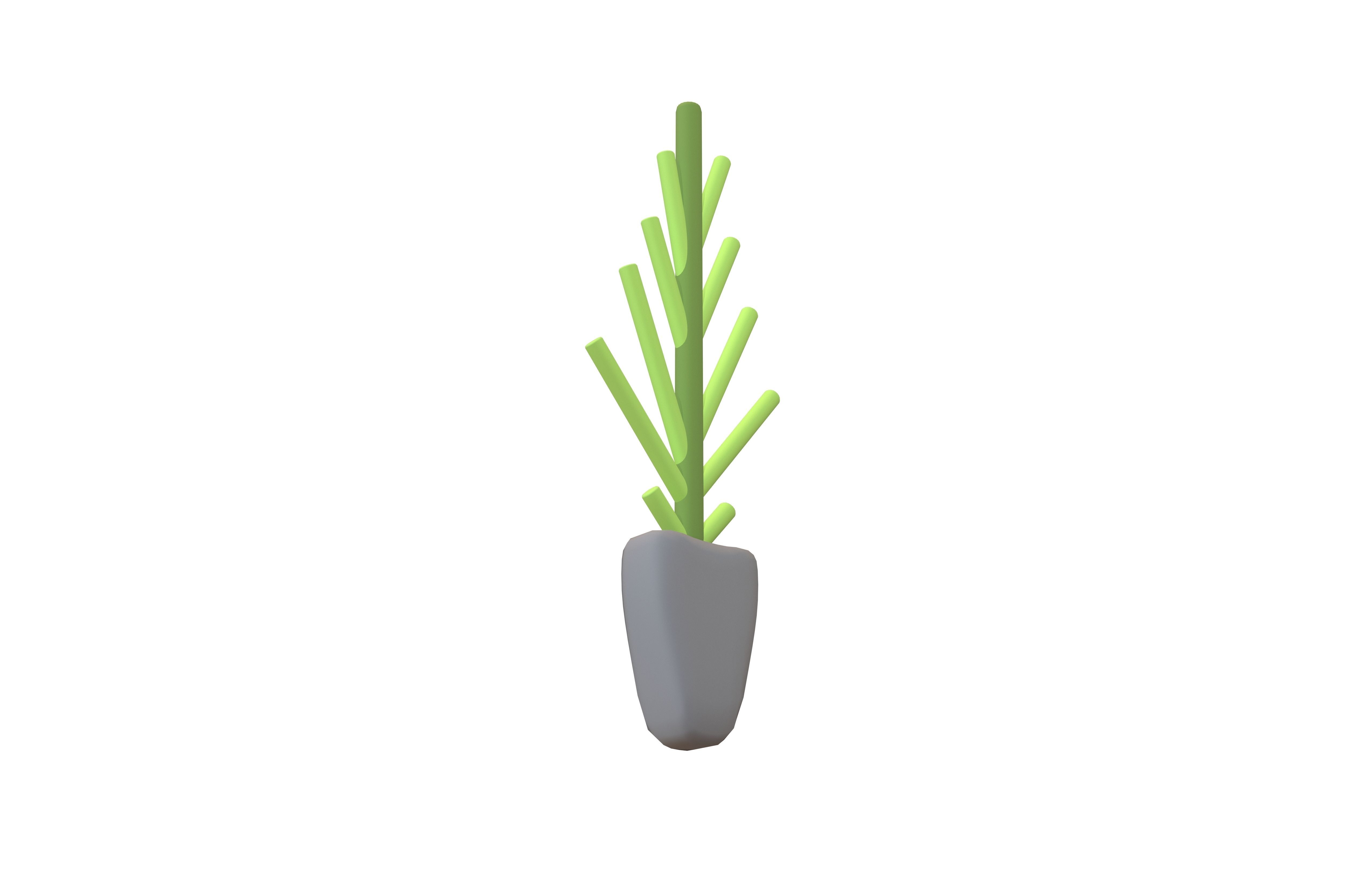 Cartoon Plant V1 001 Low-poly 3D model_3