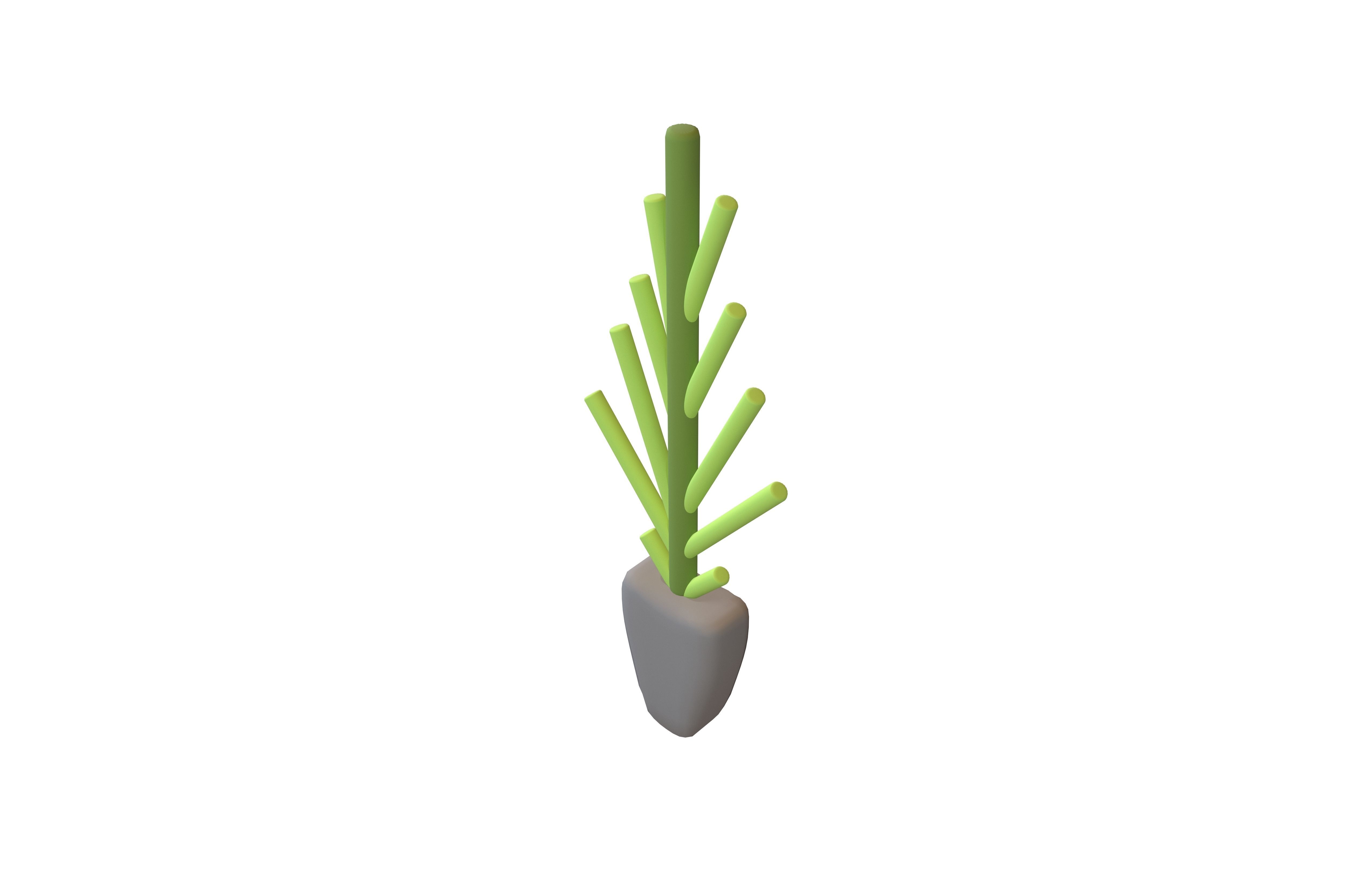 Cartoon Plant V1 001 Low-poly 3D model_2