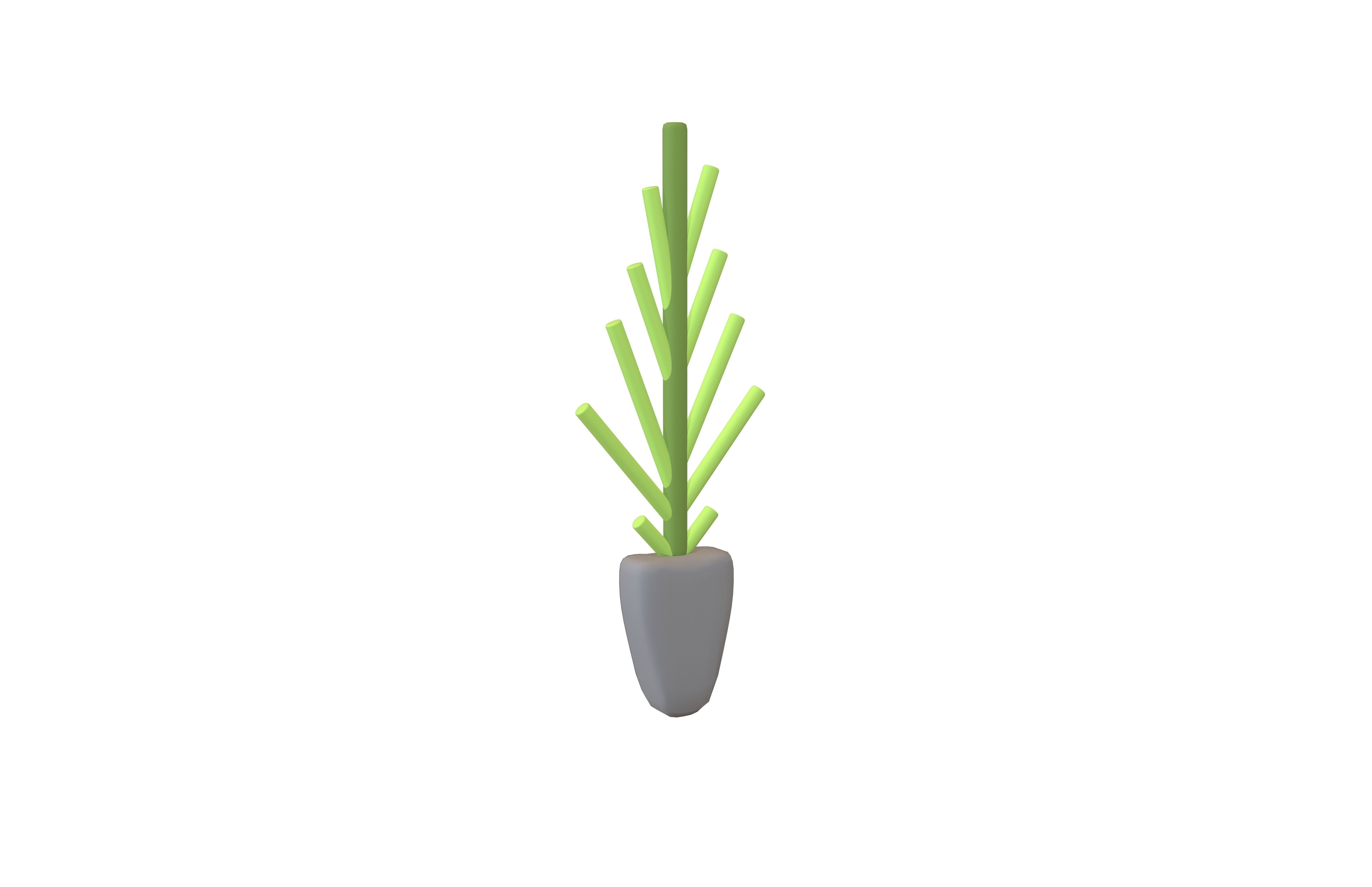 Cartoon Plant V1 001 Low-poly 3D model_1