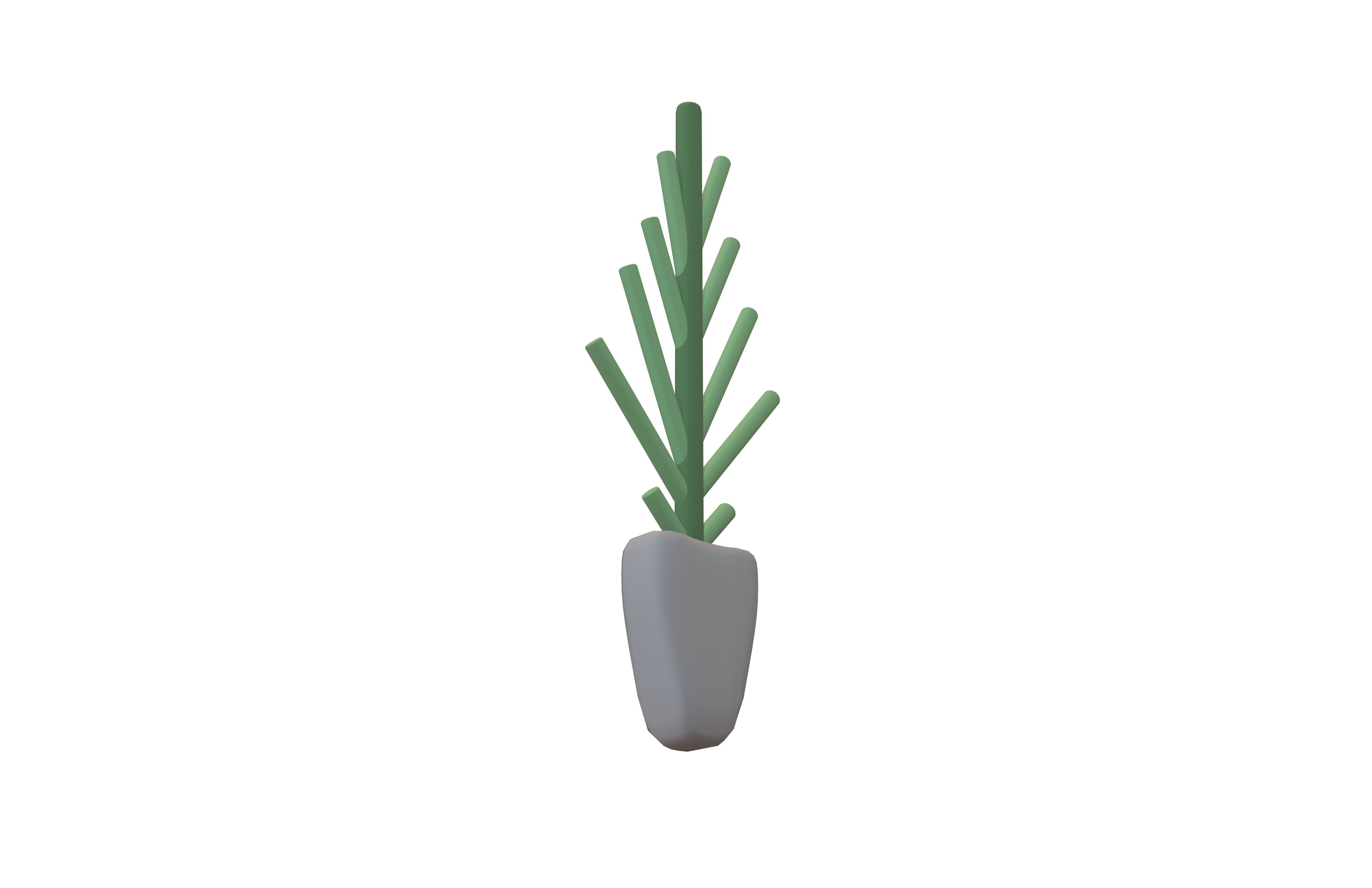 Cartoon Plant V1 002 Low-poly 3D model_3