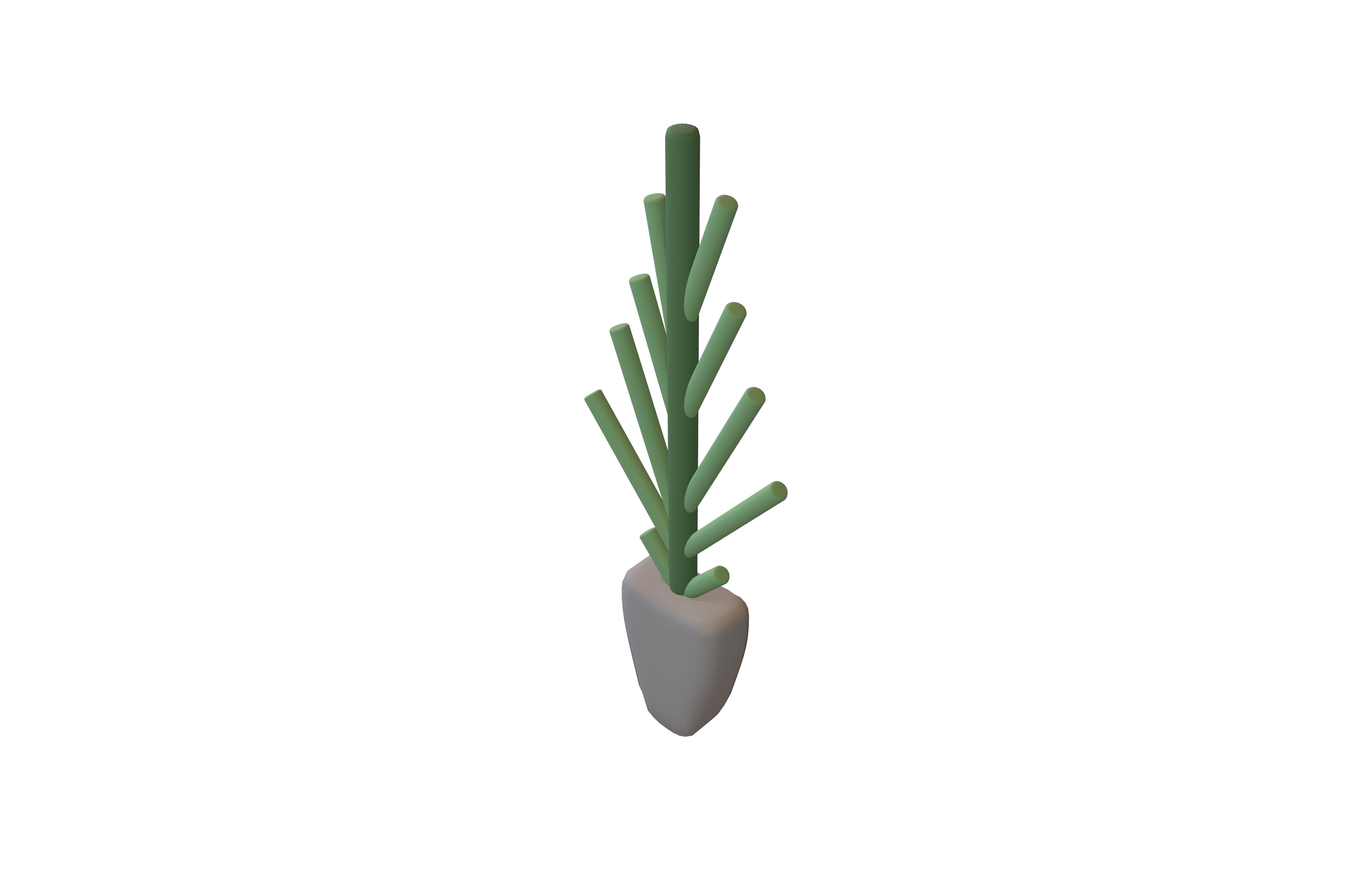 Cartoon Plant V1 002 Low-poly 3D model_2