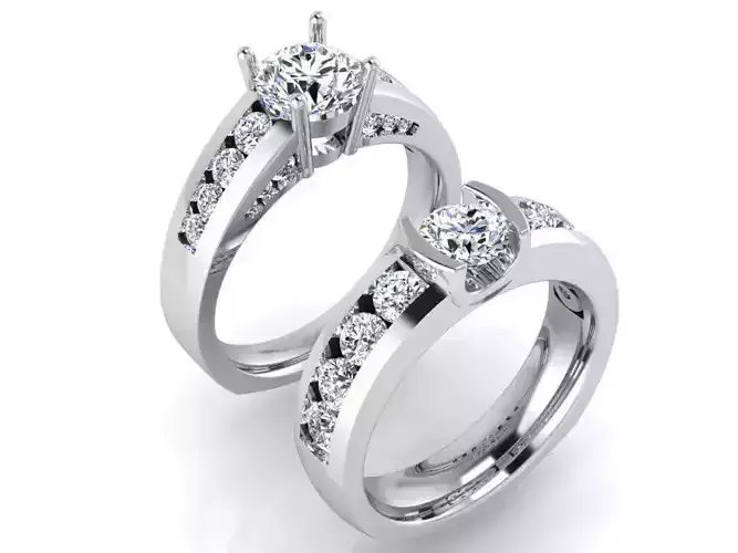 Round diamond ring with band 3100 3D print model