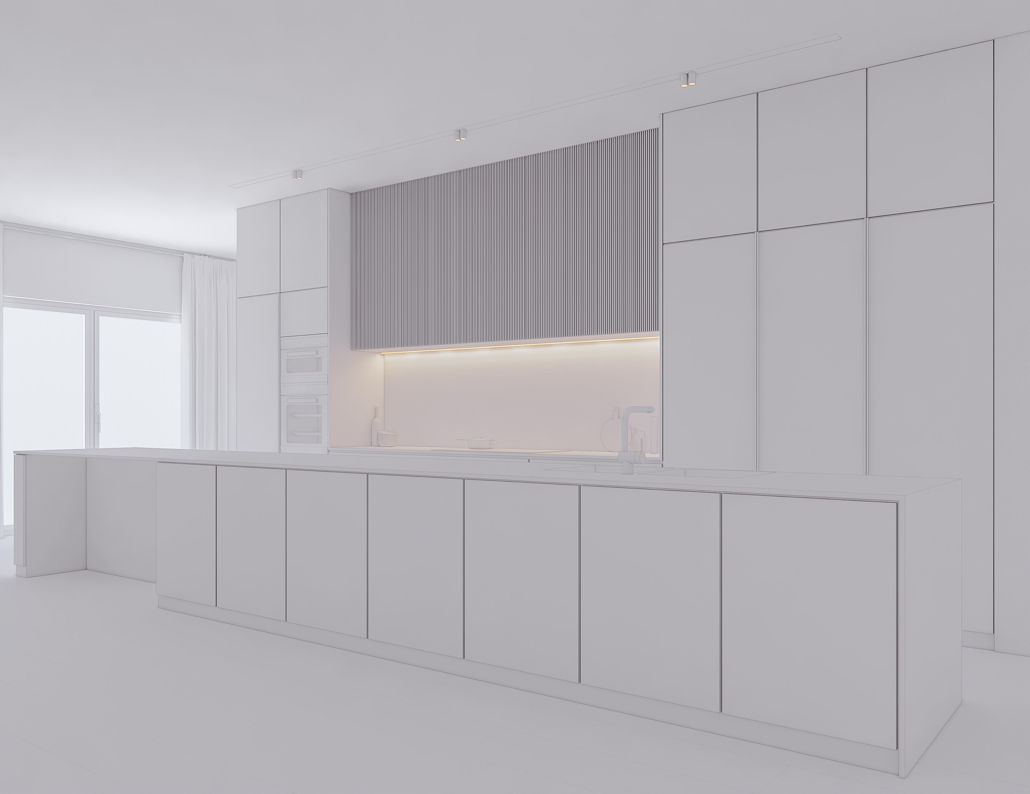 Modern Kitchen Created in Revit 13 Low-poly 3D model_12