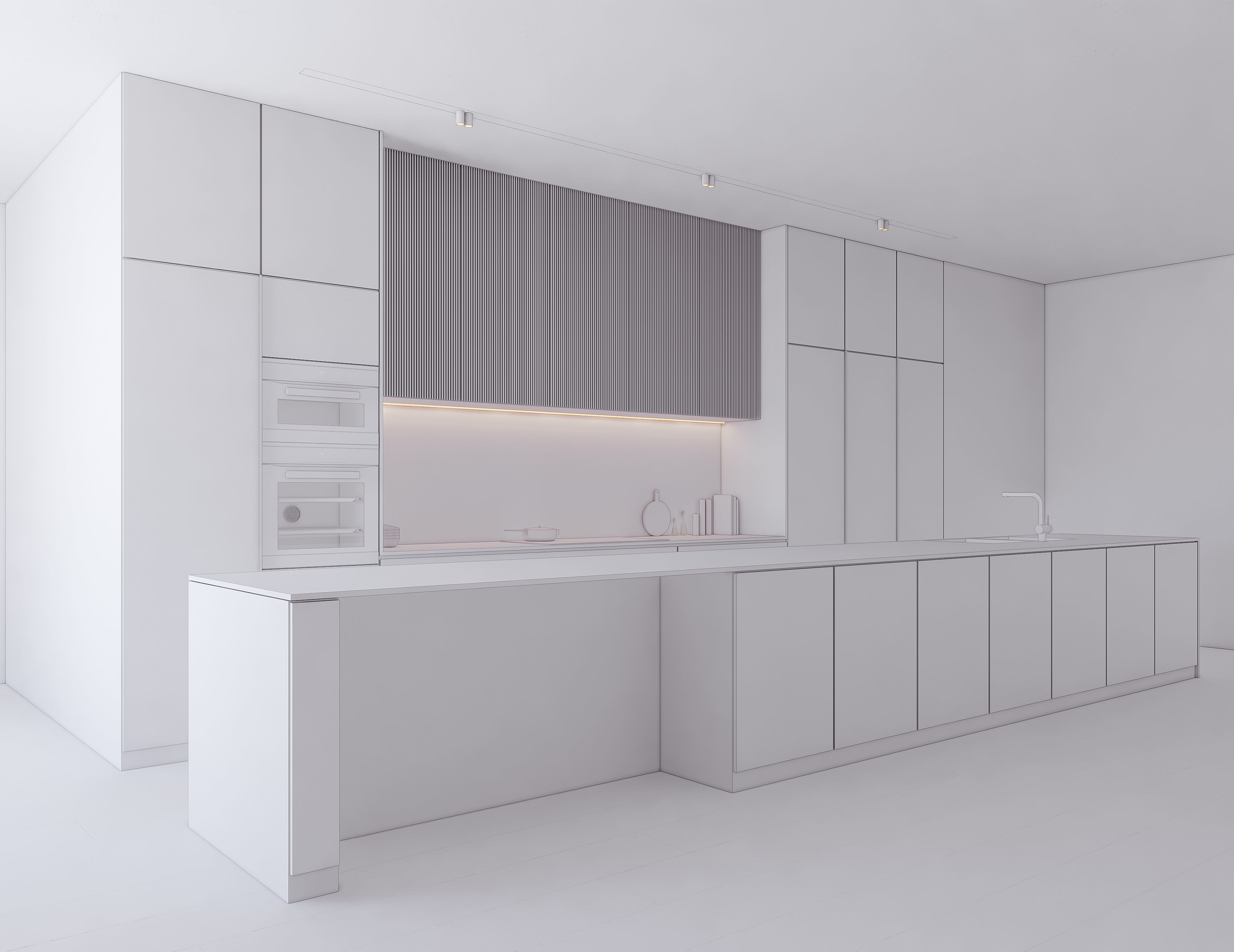Modern Kitchen Created in Revit 13 Low-poly 3D model_11