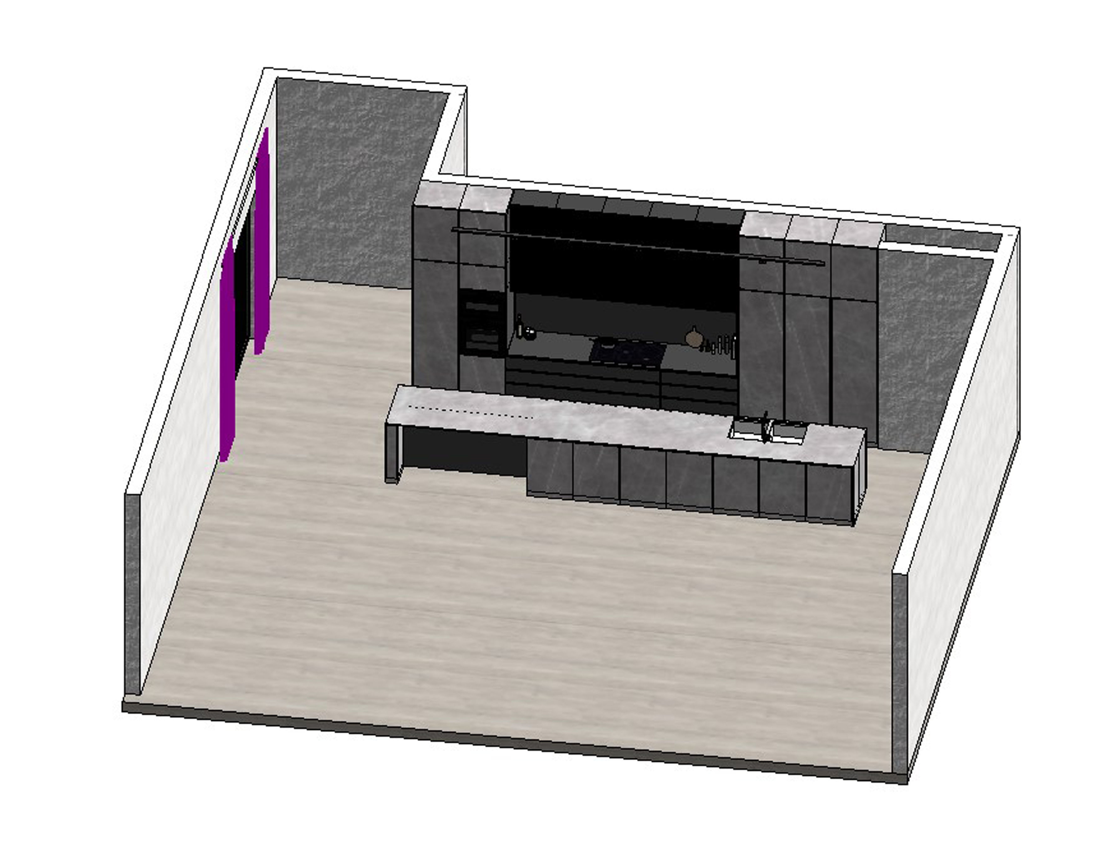 Modern Kitchen Created in Revit 13 Low-poly 3D model_20