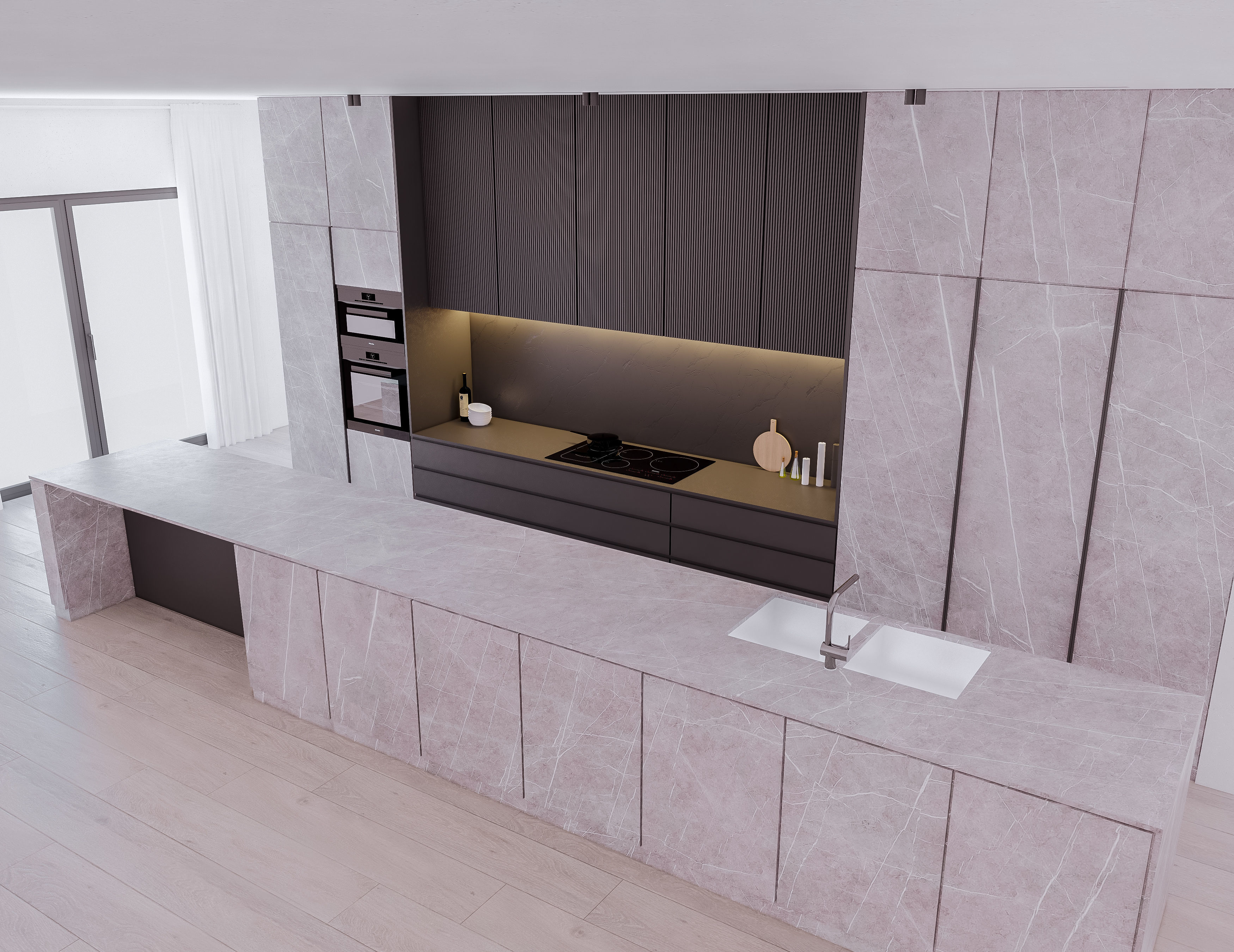 Modern Kitchen Created in Revit 13 Low-poly 3D model_3