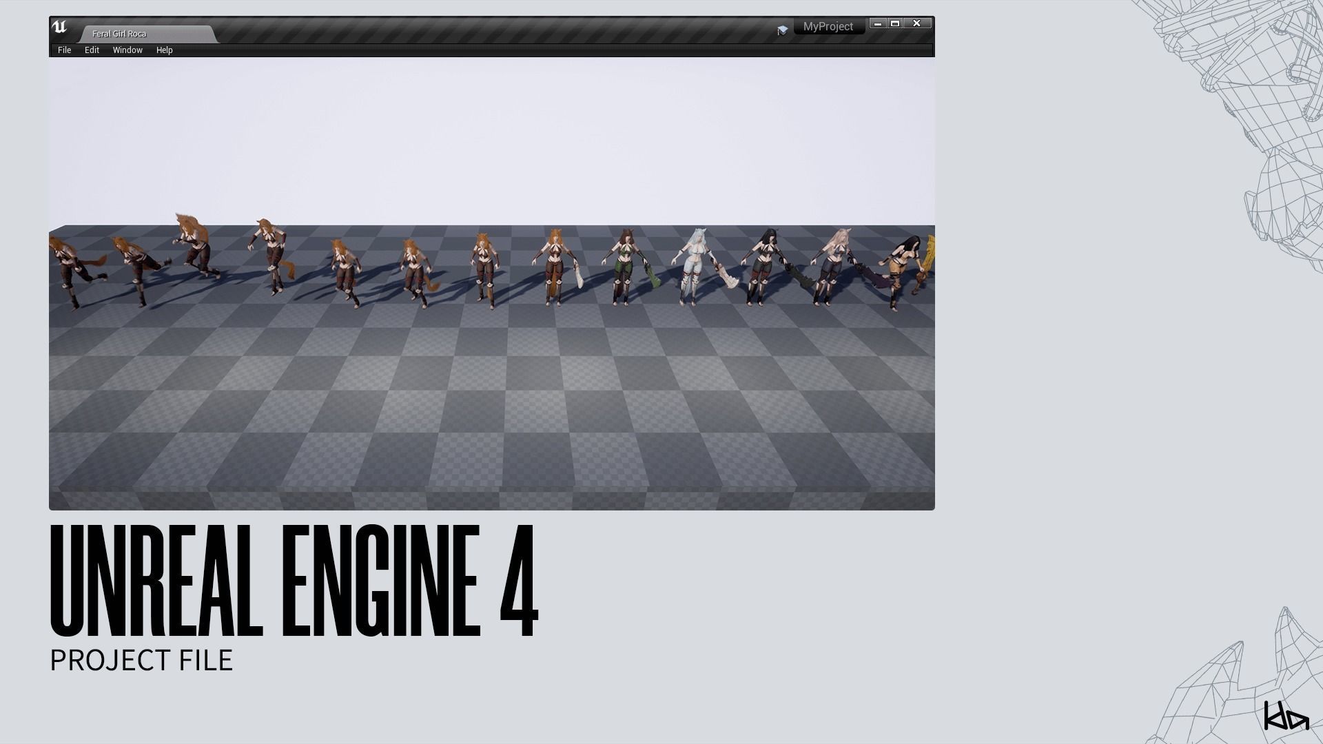 Feral Girl Roca - Game Ready Low-poly 3D model_22