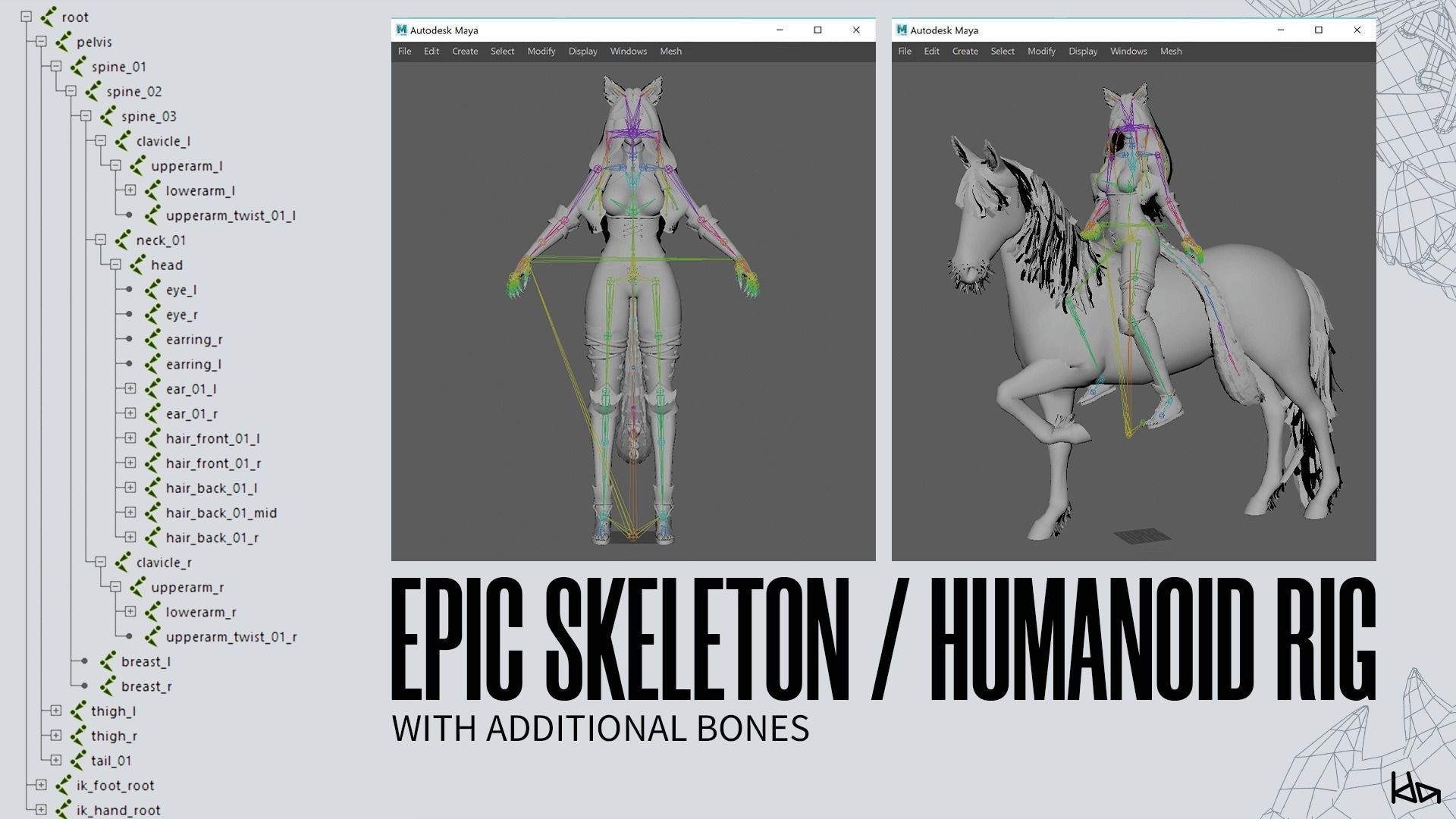 Feral Girl Roca - Game Ready Low-poly 3D model_13