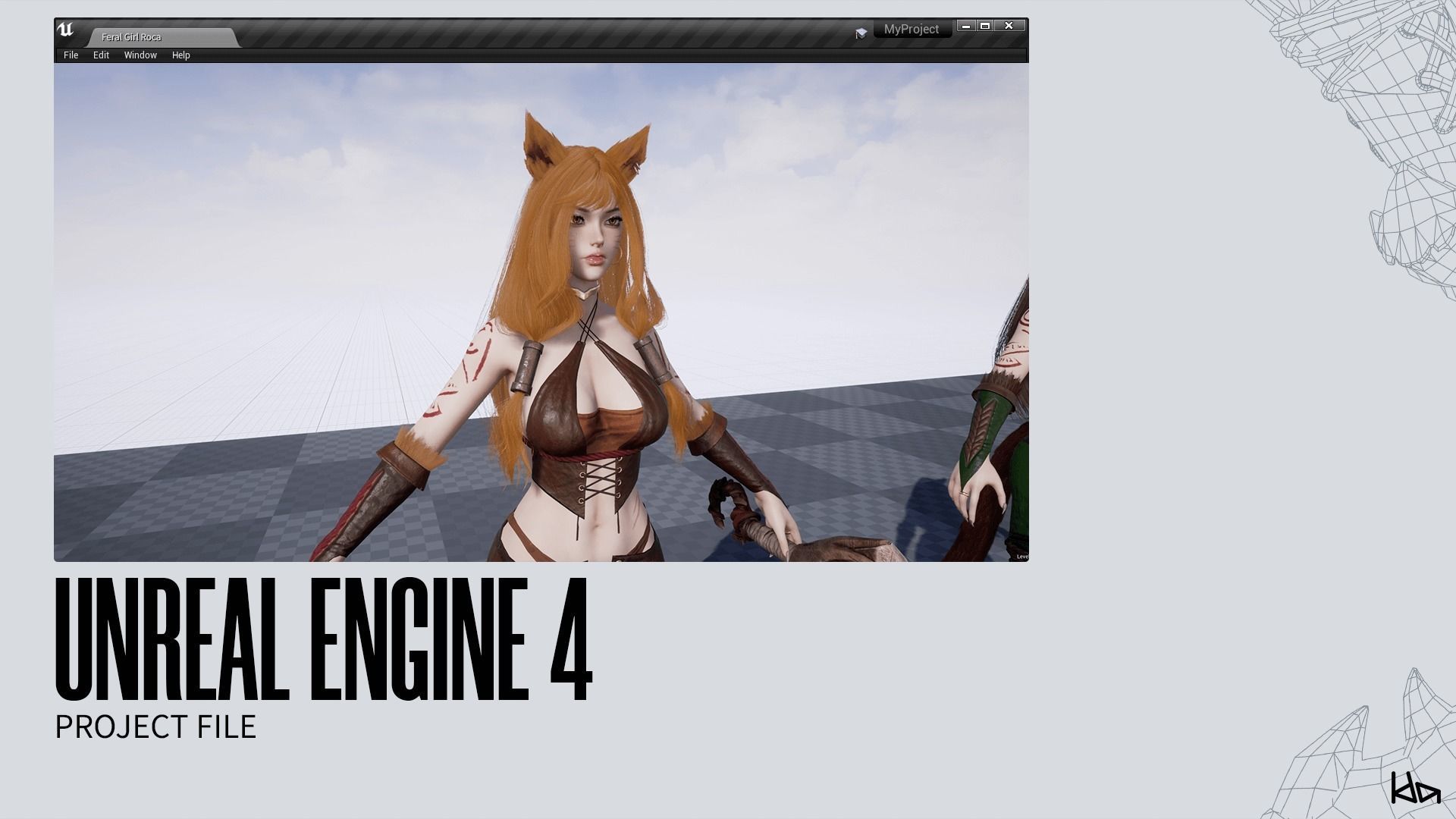 Feral Girl Roca - Game Ready Low-poly 3D model_19