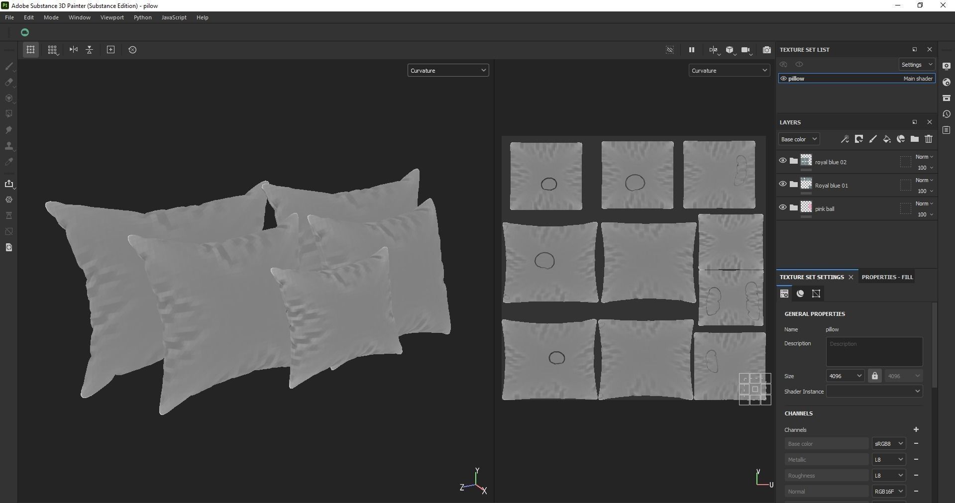 Pillow set - Cushion - Headrest - Bolster - Pad - Pillowcase 3D model_20