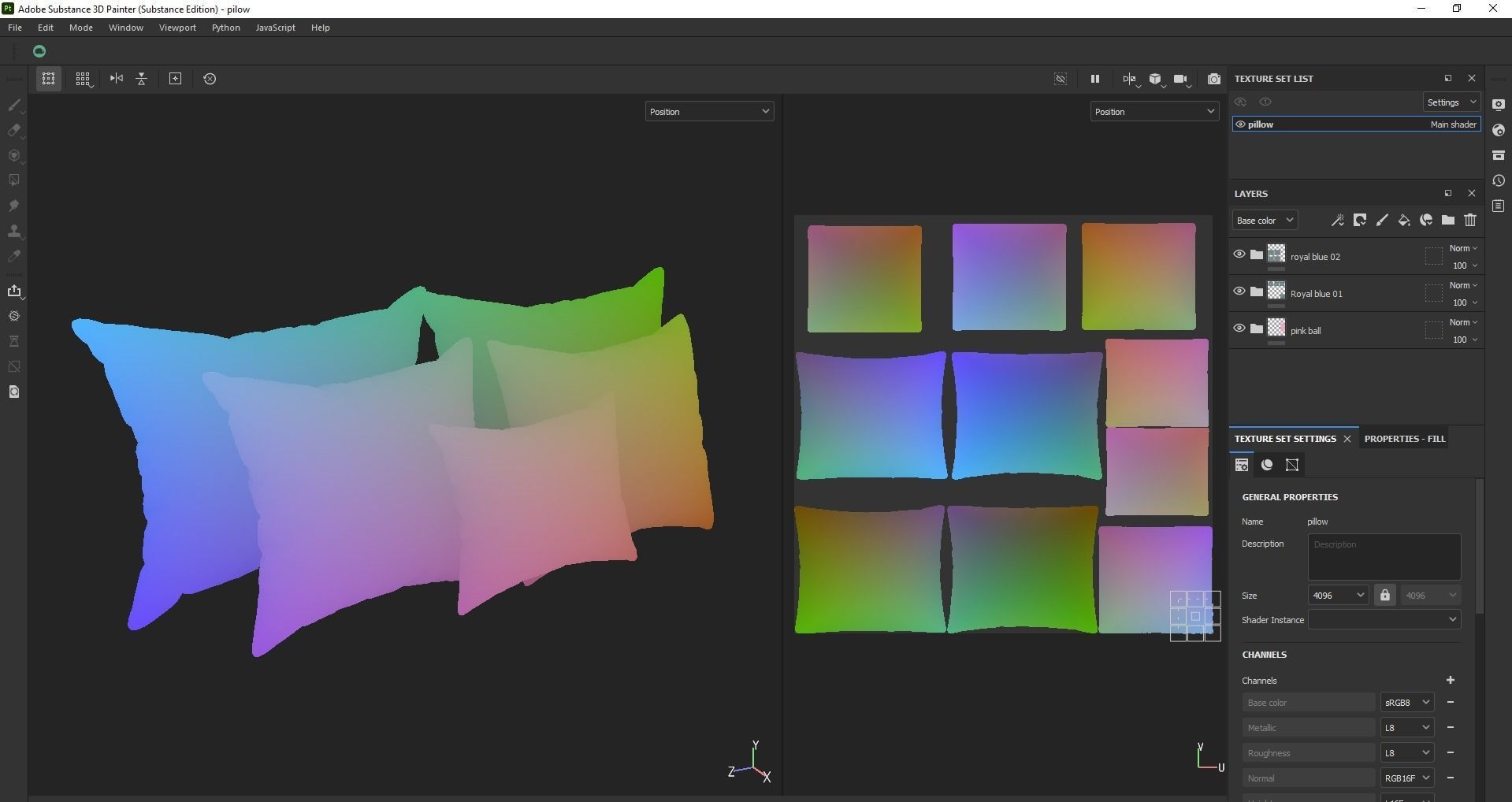 Pillow set - Cushion - Headrest - Bolster - Pad - Pillowcase 3D model_21