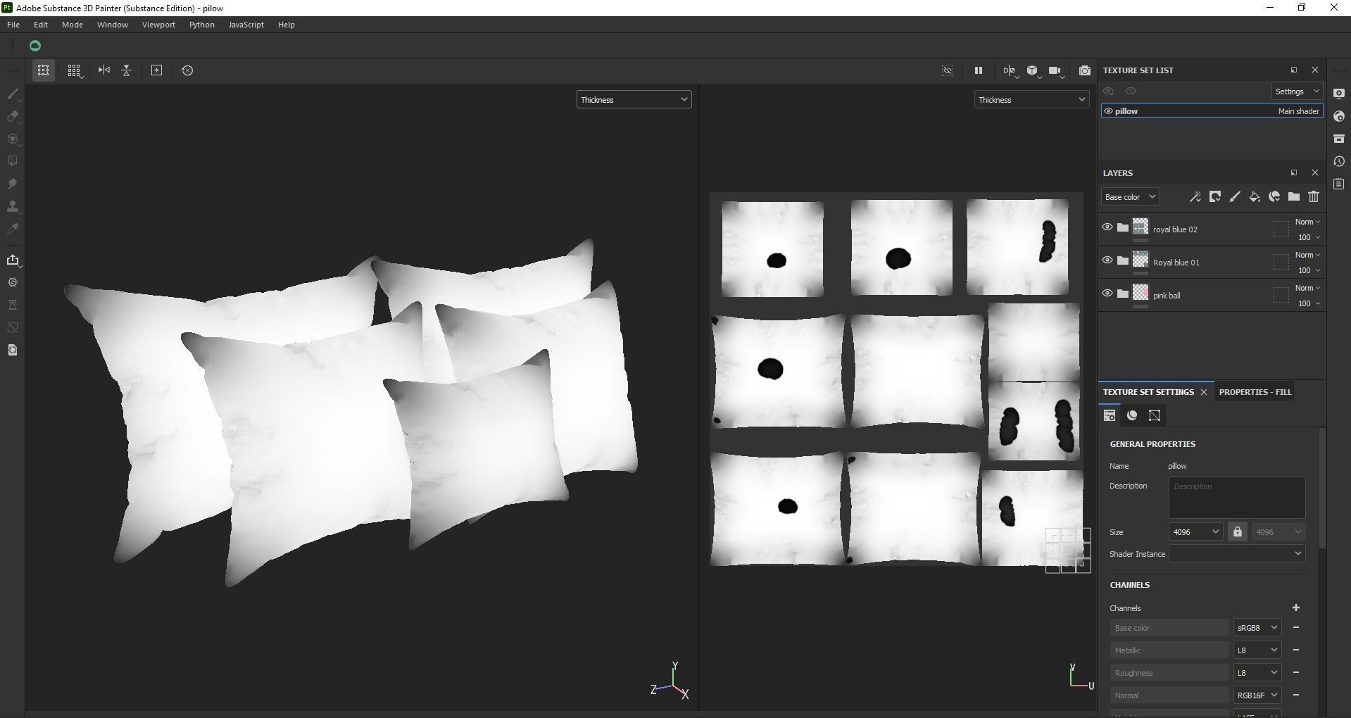 Pillow set - Cushion - Headrest - Bolster - Pad - Pillowcase 3D model_22