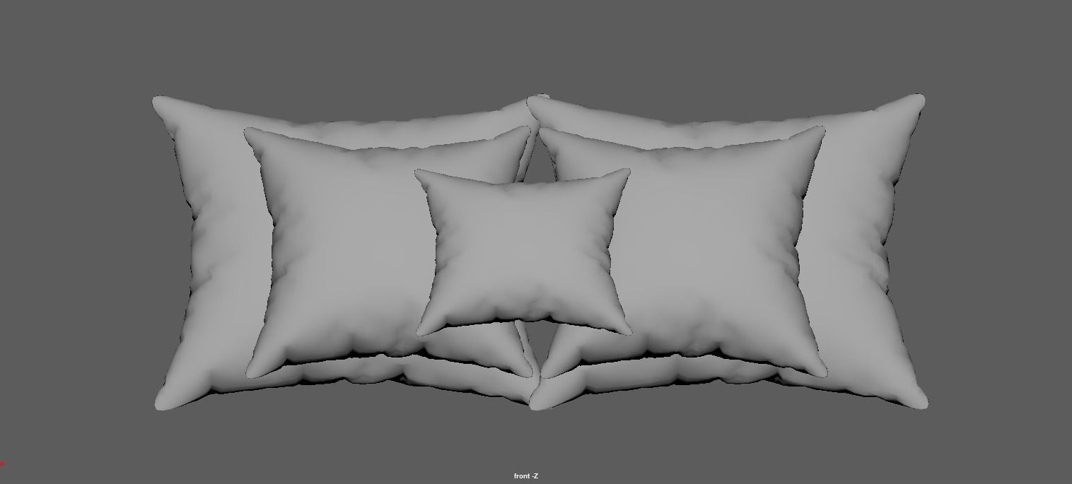 Pillow set - Cushion - Headrest - Bolster - Pad - Pillowcase 3D model_8