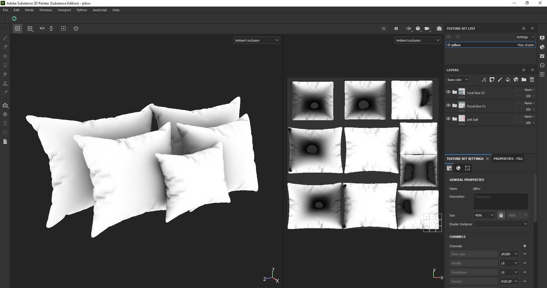 Pillow set - Cushion - Headrest - Bolster - Pad - Pillowcase 3D model_19