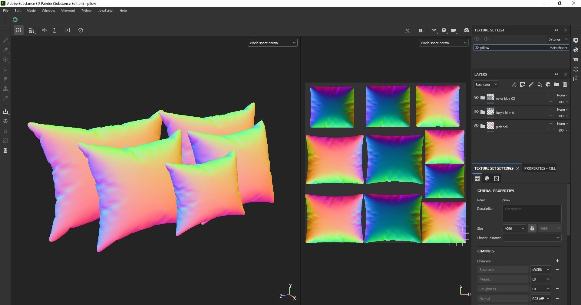 Pillow set - Cushion - Headrest - Bolster - Pad - Pillowcase 3D model_17