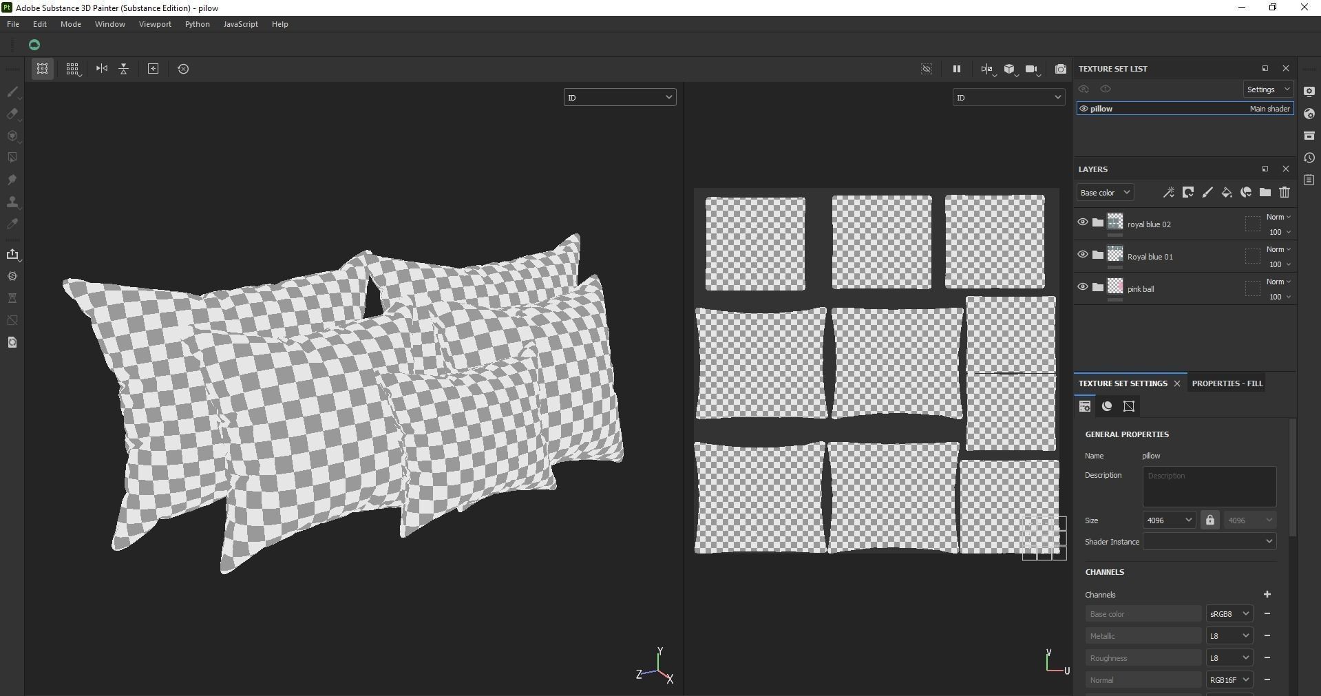 Pillow set - Cushion - Headrest - Bolster - Pad - Pillowcase 3D model_18