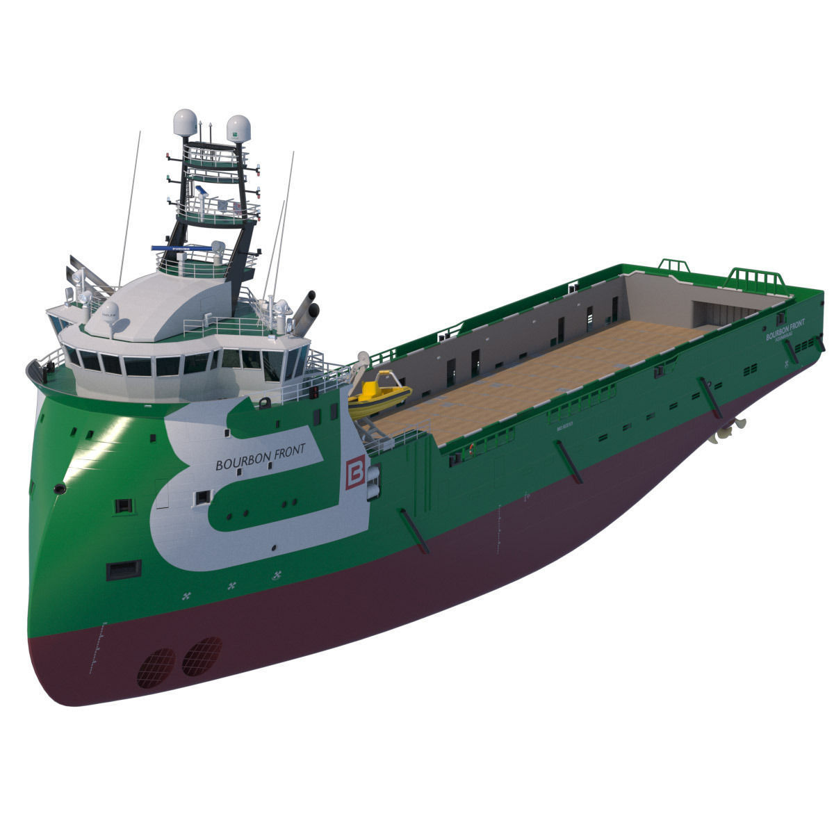 Platform Supply Vessel BOURBON FRONT 3D model_2
