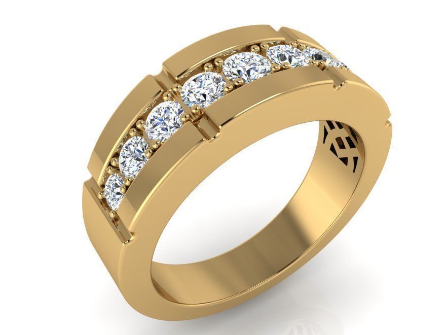 Signet diamond ring 3105 3D print model 3D print model_1