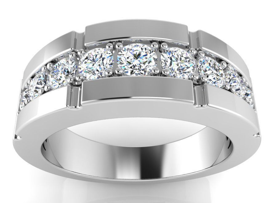 Signet diamond ring 3105 3D print model 3D print model_2