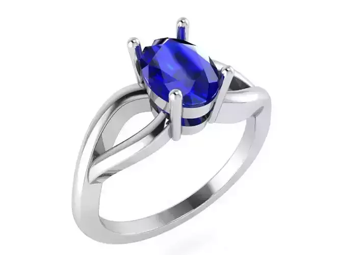 Blue stone diamond ring 3107 3D print model
