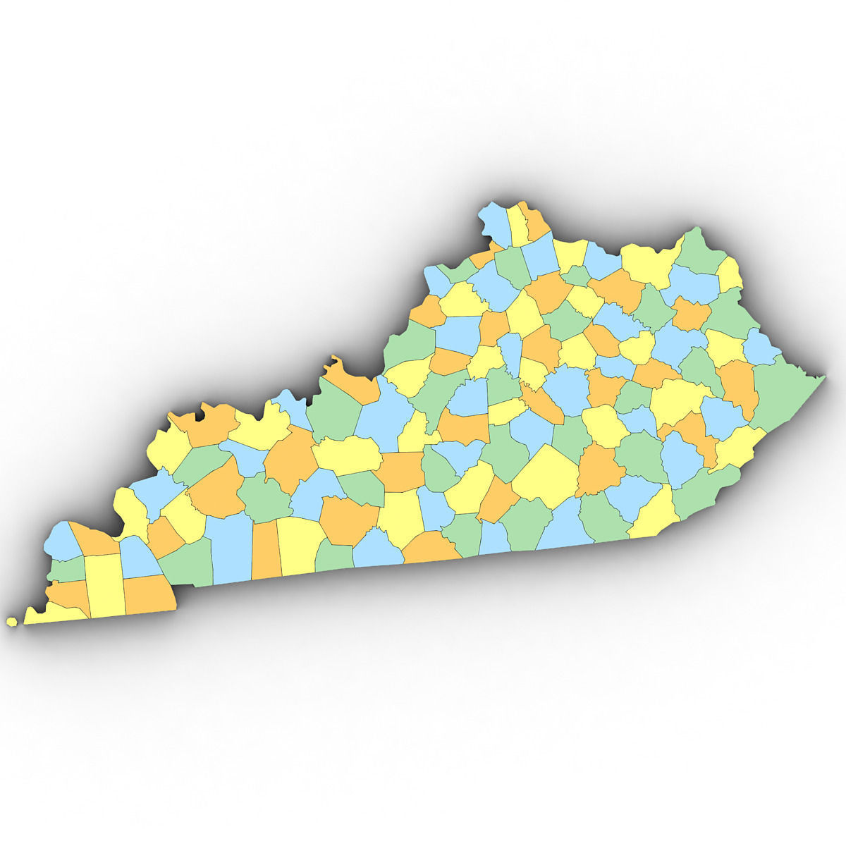 Kentucky Political Map 3D model_7