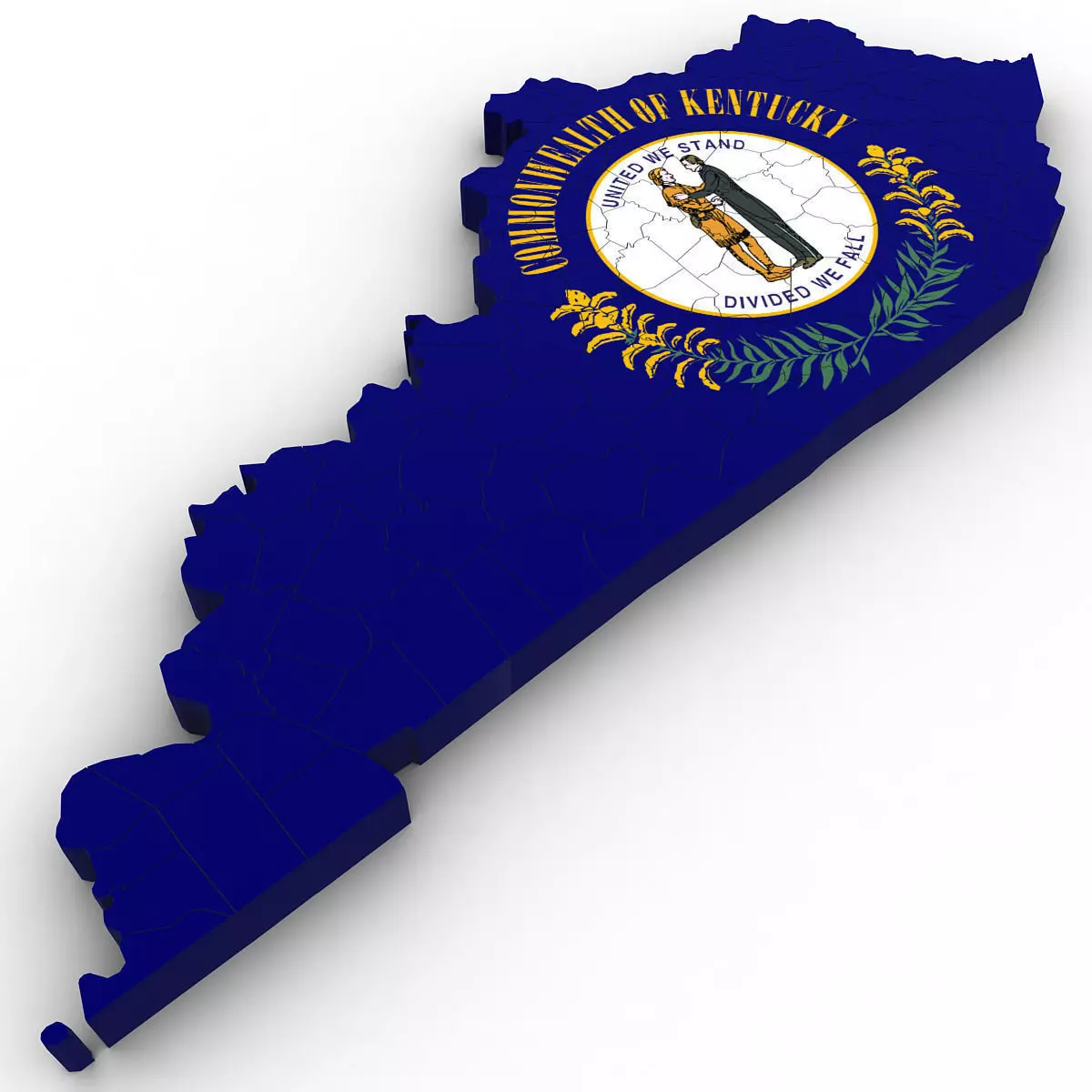 Kentucky Political Map 3D model_0