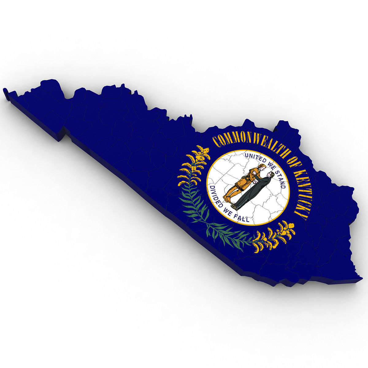 Kentucky Political Map 3D model_2