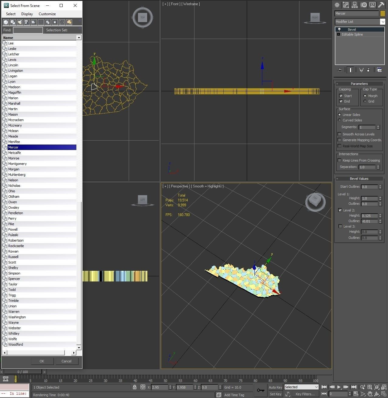 Kentucky Political Map 3D model_8
