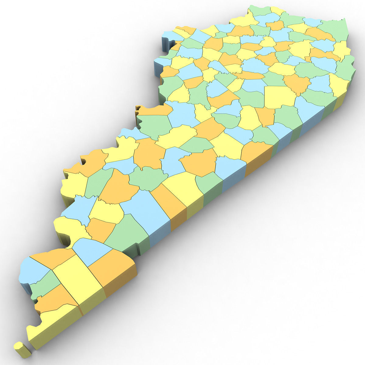 Kentucky Political Map 3D model_1