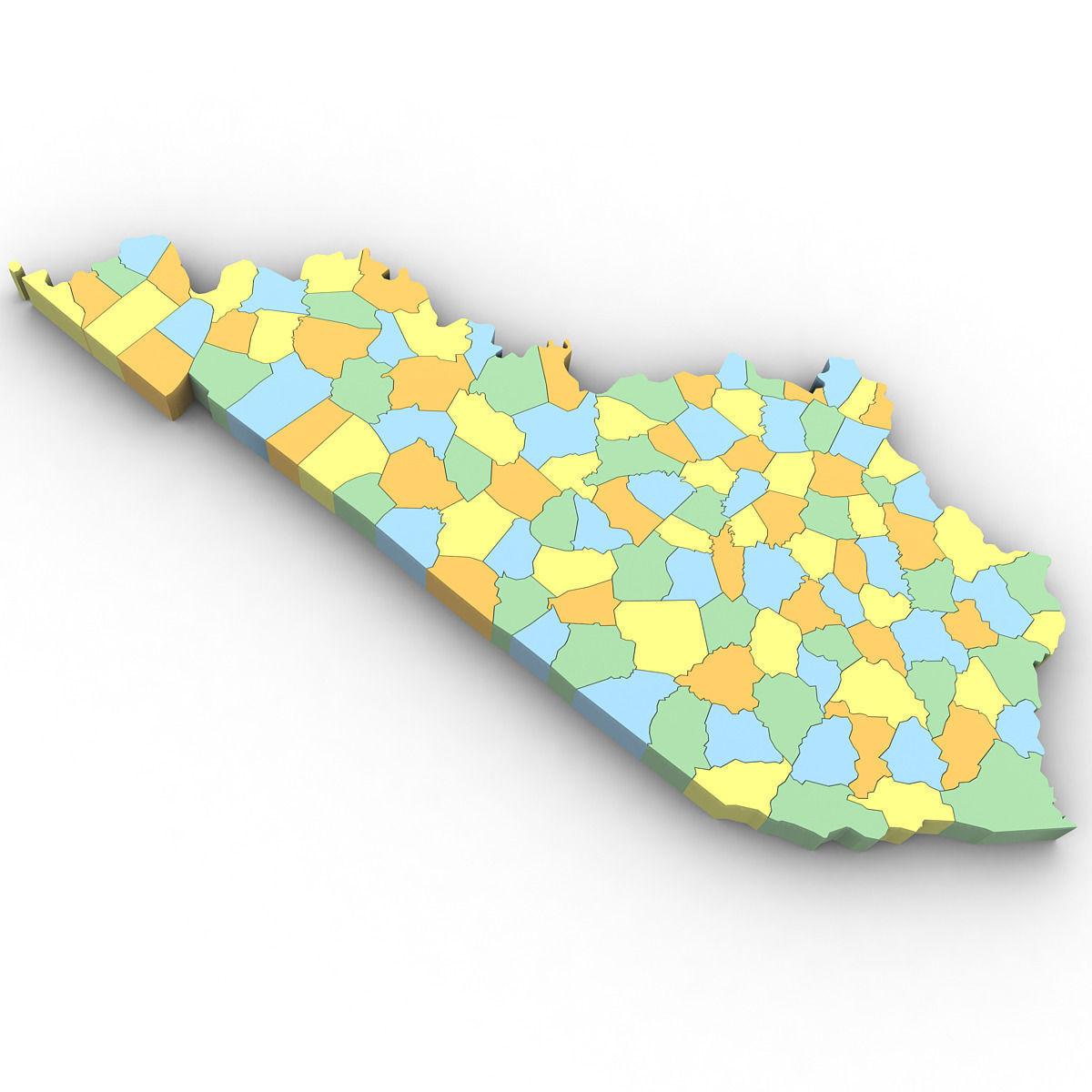 Kentucky Political Map 3D model_3