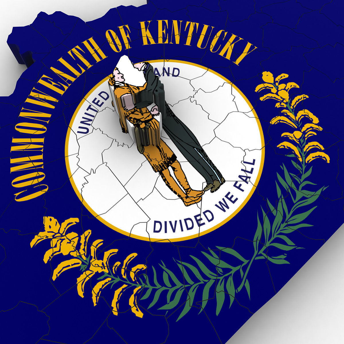 Kentucky Political Map 3D model_4